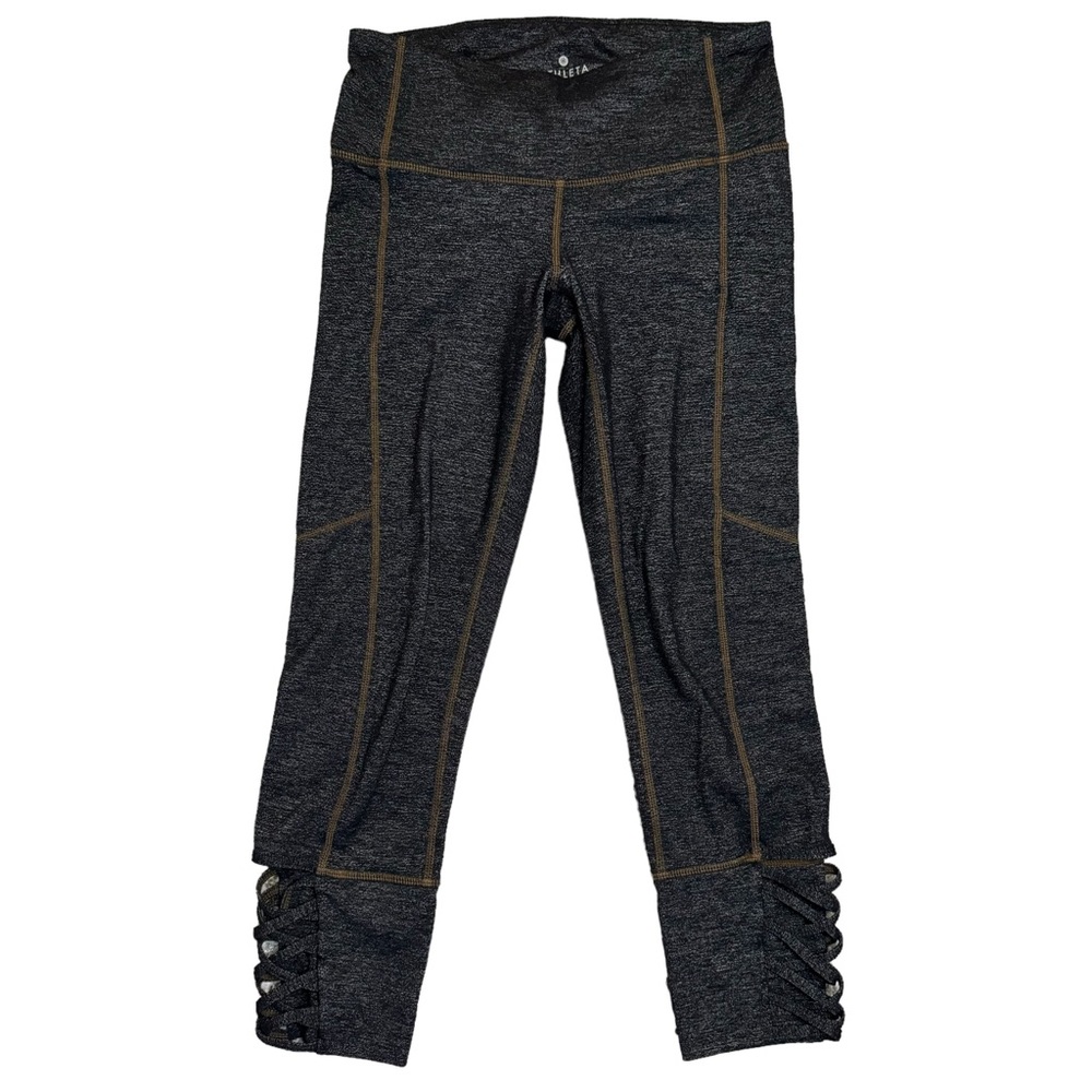 Athleta mind over matter leggings grey with contrast stitch size XXS